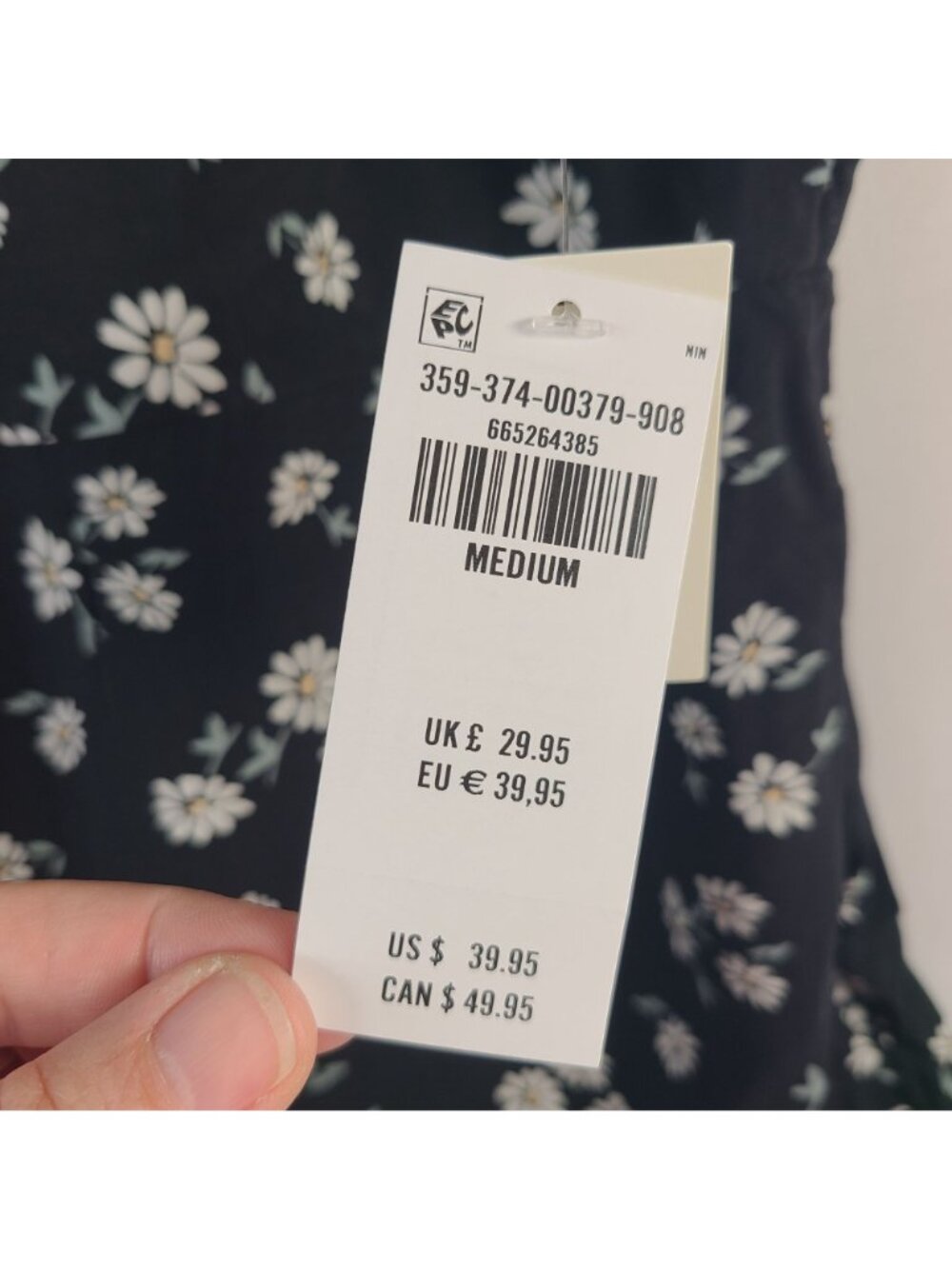 NEW Hollister Floral Tiered Black Mini Dress Spaghetti Straps Size M - Picture 2 of 7